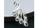 Bague paon en argent réglable