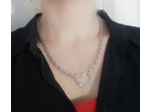Collier grosse chaîne fermoir cœur Zirconium