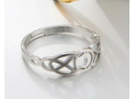 Bague argenté en forme de lune en acier inoxydable