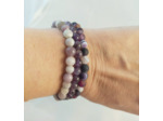 Bracelet triple agate/améthyste/jaspe lilas