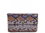 Yolète Andy Sac Pochette Cuir Python Rouge