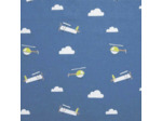 Tissu coton denim print color 4 Planes
