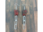 Boucles d'oreilles Jaspe rouge/chaîne