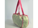 Le Voyage en Panier Coloraba Sac Cabas Coton Tissé Rose Vert