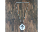 Collier nacre et croix en acier inoxydable