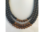 collier triple bois noir/bois zébré