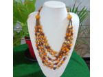 Collier Esméralda beige-marron-orange en ivoire végétal