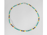 Tour de cou en perles de rocaille turquoise et couleurs