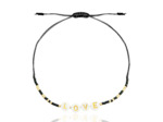 Bracelet carte "Je t'aime" Miyuki LOVE noir-doré