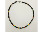 Tour de cou heishi noir/rouge/vert/jaune/argenté