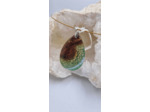 Pendentif agate bicolore veine de dragon olpa486