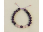 Bracelet ajustable améthyste / quartz rose