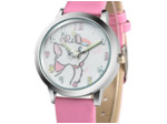 Montre à Quartz enfant en cuir rose motif chat