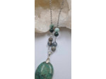 Collier chrysocolle malachite jaspe olpa1926