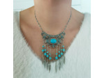 Collier turquoise plumes