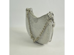 Mila Louise Nelia W Sac Demi-lune Cuir Tressé Silver