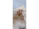 Pendentif coeur ambre + cable olpa1627