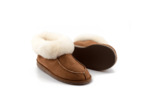 Chaussons bottines en peau de mouton camel