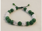 Bracelet ajustable jade vert / cristal de roche craquelé