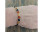 Bracelet jade orange/noire/doré 1