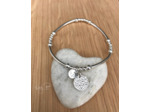 Bracelet tubes et médaille martelée en argent 925ème