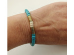 Bracelet turquoise/turquoise blanc/hématite doré