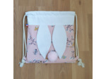Sac à dos Pochon pour enfant, modèle rose et blanc, petite souris