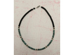 Collier homme ou femme heishi turquoise vert/noir/greige