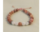 Bracelet ajustable pierre de lune / cristal de roche craquelé