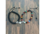 Bracelets de couple onyx/agates