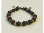 Bracelet ajustable pierres de lave bois de Cocotier