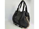 Mila Louise Prudy FAR5 Cabas Toile Fantaisie et Cuir Noir
