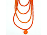 Collier Multi-rangs Papaya orange