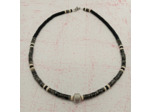 Collier homme en pierres naturelles labradorite/noir/greige