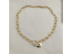 Collier grosse chaîne doré cadenas