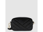 Lancaster Velvet Matelassé Pochette Porté Travers 518-014 Noir