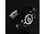 Bracelet en cuir et en acier inoxydable, note de musique