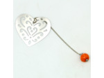 Marque-page coeur orange