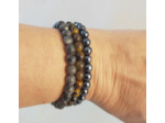 Bracelet triple protection labradorite/œil de tigre/hématite