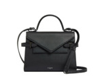 Le Tanneur Emilie Sac à main double rabat en Cuir grainé Noir