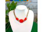 Collier Kuri orange en ivoire végétal