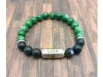 Bracelet "Luck" Agate mousse/Jade vert