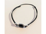 Bracelet élastique argenté/noir