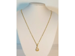 Pendentif  goutte avec pierre doré