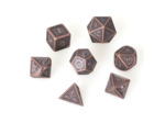 Lot 7 dés métal 16mm (boite métal) - Dragon Scale Copper