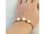 Bracelet perles de culture d'au douce/doré