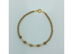 Bracelet jade beige/blanc doré
