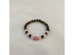 Bracelet œil de tigre/quartz rose/rhodochrosite