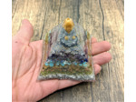 Pyramide orgonite bouddha n°9    7x7cm