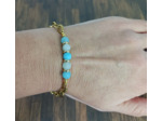Bracelet-chaîne jade mat bleu tropicale et turquoise